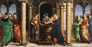 RAFFAELLO Sanzio The Presentation in the Temple (Oddi altar, predella) oil on canvas